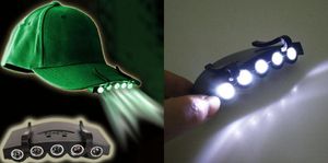 5 Leds Cap Hat Light Clip-On 5 LED Fishing Camping Head Light HeadLamp Cap con 2 batterie a celle CR2032