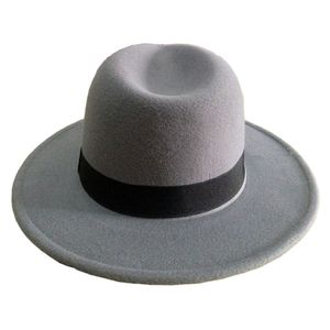 Fashion-ull filt snap rand hatt trilby kvinnor vintage ull Panama Fedora Cloche cap ull filt jazz hattar 14 färger yy0397