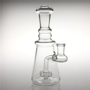 7 Inch Glass Water Bong Dab Rig with Hookah 14mm Female Thick Heady Honeycomb Beaker Bongs Bubbler Smoking Pipes for Smoke