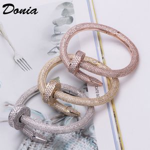 Donia Schmuck Luxus Armreif Party Europäische und amerikanische Mode klassische große Nägel Kupfer Mikro-Intarsien Zirkon Designer Geburtstagsgeschenk