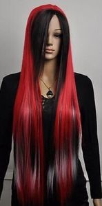 WIG free shipping extra long ramp bangsl mixed colorful lolita red black girl wigs wig new