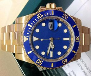 Free shipping High Quality Men's Watch Blue Ceramic Bezel Dial 116618 18k Yellow Gold Asia 2813 Movement Automatic 40mm Mens Watches