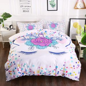 Jednorożec Rainbow Colors 3D Pościel Zestaw Cartoon Drukowane Duvet Pokrywa Zestaw Królowa King Twin Rozmiar Dzieci Pościel Zestaw 3 sztuk