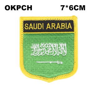 Ferro do bordado da bandeira de Arábia Saudita em emblemas dos remendos do bordado do remendo para a roupa PT0157-S