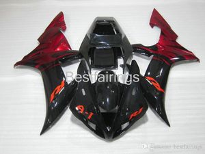100% Fitment. Injection molding fairing kit for YAMAHA R1 2002 2003 red flames in black fairings YZF R1 02 03 GY69
