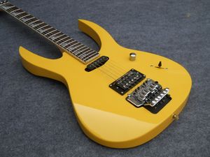 Пользовательские желтой гитара агрессивного sharktooth инкрустация на грифе HS пикапов Free Shipping