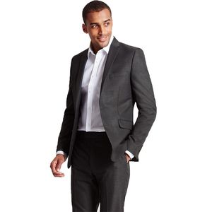 Consideráveis ​​Dois botões Groomsmen Notch lapela do noivo smoking Homens ternos de casamento / Prom / Jantar melhor homem Blazer (jaqueta + calça + gravata) K12