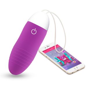 Kablosuz G Noktası Vibratörler Kadınlar Için Klitoris Silikon Bullet Yumurta Vibratör Bluetooth Kegel Topları Seks Oyuncak Masaj Vibromasseur R4 Y19062802