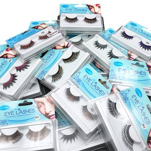 Partihandel Naturlig Lång Färgglada Ögonfrans Halloween Scen Dansfärg Falska Lashes Art Eyelashes Make Up Verktyg