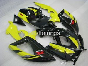 Motorcycle OEM Kit de Feira para Suzuki GSXR600 GSXR750 2008 2009 2010 Amarelo Black Feeterings GSXR 600 750 08 09 10 Moldagem por injeção Cy12