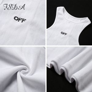 FSDA Summer 2020 White Women Crop Top Embroidery Sexy Off Shoulder Black Tank Top Casual Sleeveless Backless Top Shirts 3287582