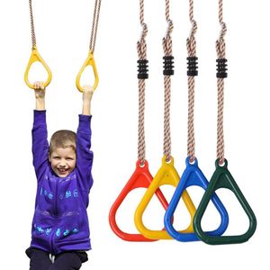 Dzieci Trapeze Bar podciągający Pierścienie siłowni Regulowane plastikowe podciąganie fitness wewnętrzny zewnętrzny pierścień na plac zabaw sprzęt huśtawkowy