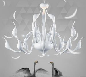 Biały Swan Żyrandole Oświetlenie Wisiorek Lampy Lampy Oprawy do sypialni Dining Right Hotel