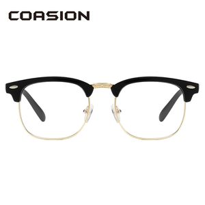 COASION Quadratische Halbrahmen-Blaulicht-blockierende Brille für Männer und Frauen, Computer-Gaming-Brille, Anti-Blue Ray UV400 PC1299