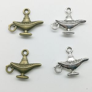 50 pz Aladdin Lampada Magica Charms In Lega Ciondolo Retro Creazione di Gioielli FAI DA TE Portachiavi Ciondolo In Argento Antico Per Il Braccialetto Orecchini 18x22mm