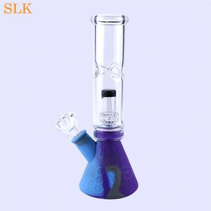 High quality hookah beaker smoking bongs food grade silicone top glass percolator bong SILICLAB newest dab rigs oil rig with bowl factory outlet