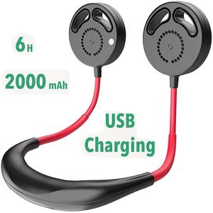 Bladeless Electric Fans Portable Neckband Fan USB Laddning Hand Gratis Personlig Mini Sport Neckfan 3 Hastigheter Justerbar För Sport Resor Utomhus Office