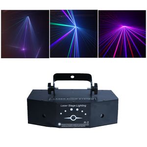 Sharelife 3 Lens Red Green Blue Color DMX Beam Gobo Laser Light Home Gig Party DJ Projector Stage Lighting Sound Auto H-3P