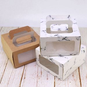 4-Zoll-Kuchenschachtel aus Kraftpapier, Käsekuchenschachtel mit Fenster für Kindergeburtstag, Hochzeit, Zuhause, Party