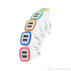 Uniwersalna podwójna przejściówka do ładowarki samochodowej USB LED Light Charge Double 2 Port 5V Pojazd Przenośne ładowarki USB do telefonów komórkowych