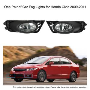 Freeshipping Car-styling LED Ett par stötfångar Grille dimljus LED-lampa med ledningsreläbrytare för Honda Civic 2009-2011 Auto