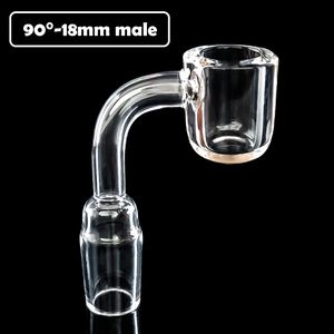 4mm厚の平らなトップクォーツバンガーネイル10mm 14mm 18mm男性/メス磨かれたガラスのダブリグの水道管用