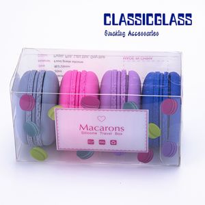 Macaron Silikon Konteyner Duman Dia 53mm Kutusu başına 4 adet Kavanozlar DABS Balmumu Kapları Kuru Herb FDA Buharlaştırıcı