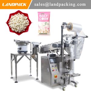Popcorn vertikal form fyllning försegling maskin med vibrationsräkning enhet puffed snack packning mekanisk