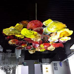 Lampade a soffitto soffiatori a mano di alta qualità Art Blower flower flower flower light italian Murano vetro piastre lampade a sospensione lampadari