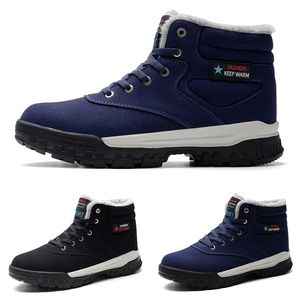 Hochwertige Spitzenmarke Typ 1 Designer Soft Hot Black Deep Navy Blue Plüsch Mann Männer Stiefel Herren Sneakers Boot Trainer Outdoor Wanderschuhe