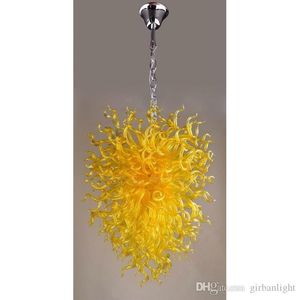 Style Yellow Lamp Chandeliers Modern Art Designer Home Decor Hand Blown Glass LED Custom Made Chandelier