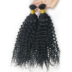 Quente I Dica Extensão de Cabelo Cabelo Natural Kinky Curly Loira Brasileira Remy Hair 100g 100Strands 10-24inch Explosive Penteado Pré-ligado Barato