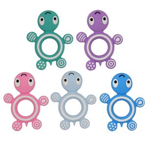 Żółw Silikon Ząbkowanie Zabawki Żywności Klasa Silikonowa Baby Turtle Sensory Gryzak DIY Chew Pielęgniarka Charms Baby Prezent Zwierząt Wisiorek