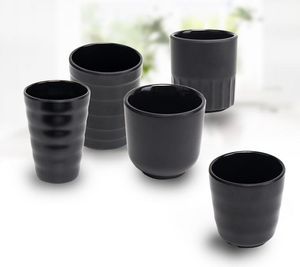 Japanese Style Restaurant Plastic Melamine Cup Black Tableware Hotel Tea Cup Water Coffee Cup Tableware SN4062