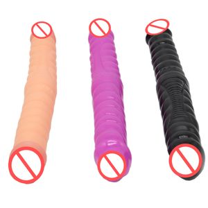 43cm Uzun Dildo Çift Dongs Ass vajina Masaj Gerçekçi Penis Büyük Dick Kadın Mastürbasyon Seks Oyuncakları Kadınlar İçin