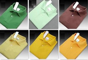 新しい夏の男性高級トップクオリティブランドワニ刺繍ポロシャツ半袖クールコットンスリムフィットカジュアルビジネスの男性のシャツ