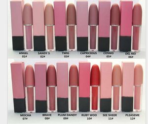 2018 Makeup 12 färger Matte Lip Gloss Lips Lysslique Lipstick Naturlig långvarig vattentät Liplegloss kosmetika