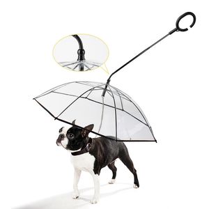 Cool Pet Supplies Useful Transparent PE Pet C Umbrella Small Dog Umbrella Rain Gear with Dog Leads Keeps Pet Dry Outdoors Supplies Free