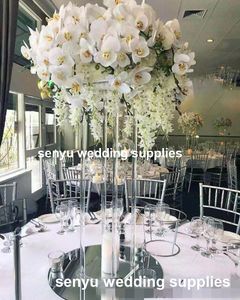 Centrotavola in vaso acrilico Supporto floreale con aste acriliche, centrotavola per feste di matrimonio in plexiglass Lucite senyu0005