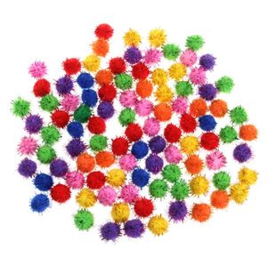 100 pcs colorido mini glitter sparkly esferas de ouropel pequeno bola de pom para brinquedos de gato