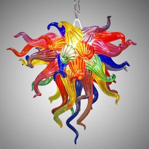 Multi Colored Blown Chandeliers Pendant Lamp Small Modern Art Glass Murano Style Italy Designed LED Chandelier for Home Decor