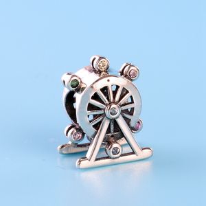 Wholesale- Windmill Charm Beads for Pandora 925スターリングシルバーセットCZダイヤモンドDIYブレスレットビーズオリジナルボックスホリデープレゼント