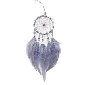 Mini Dream Catcher Hollow Wind Chimes Car Hanging Decorazione fatta a mano con piume di pizzo Dreamcatcher Bead Party Ornament GA720