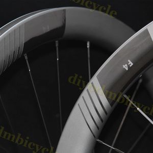 F4D 25mm genişliğinde jant tekerlekler disk fren takrağı tubeless karbon yolu 45mm 50mm 38mm 60mm karbon tekerlek disk-freni konuşma+Hublar yol-bisiklet tekerlekleri