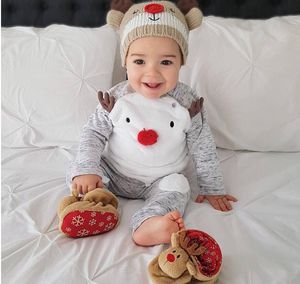 INS Boy Christmas Long Sleeve Milu Deer Print Tops and Pants Set Baby O-Neck T-shirt and Trousers Suit Kids Two Pieces Clothes KD 002