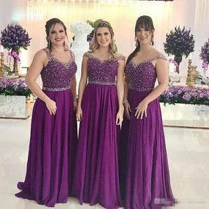 Sparkle Mor Uzun Nedime Elbiseler 2019 Illusion Geri Cap Sleeve A-Line Düğün Konuk Elbise Kat Uzunluk Hizmetçi Onur Elbiseler 62