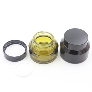 15g 30g 50g Glas Kosmetische Jar -Jar -Pot -Grüne Bernstein Make -up -Gesichtscremesflasche mit Plastikdeckel und Innen