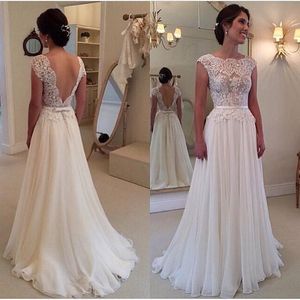 Aftonklänningar Vit eller Elfenben Lace Backless Girl's Fashion Bridal Gown Special Occasion Prom Party Gowns