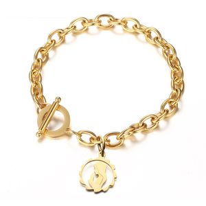 New Fashion Gold Silver Color Virgin Mary Tag Bracciale in acciaio inossidabile Charms Christian Catholic Bracelets for Women Jewelry Hallowmas Regalo