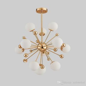 Nordic LED Dandelion Glass Ball Chandelier Ligthing Gold Pendant Light 11/12/18 Lights for Bedroom Dining room Restaurant